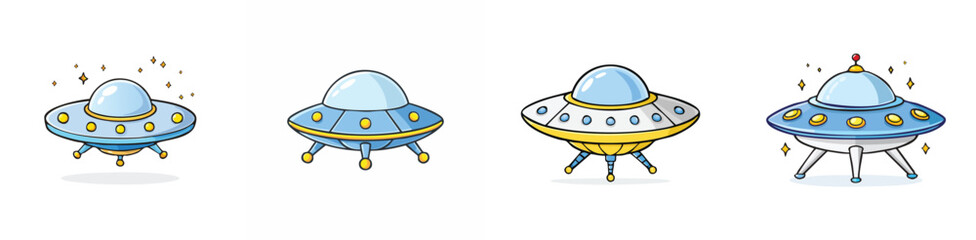 flying saucer vector pack in contemporary style with balanced composition.