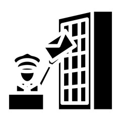 Post Office Sorting Room Vector Glyph Icon Design
