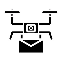 Mail Delivery Drone Vector Glyph Icon Design