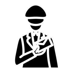 Mail Carrier Saluting Vector Glyph Icon Design