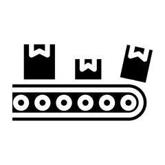 Mail Sorting Conveyor Belt Vector Glyph Icon Design