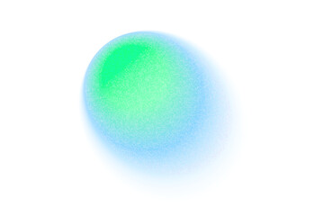 Noise color gradient shape. Blue and green blur abstract sphere. Light circular soft background for neon radial glow effect. Vector illustration