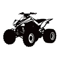 Obraz premium black and white silhouette of a quad bike vector on a white background