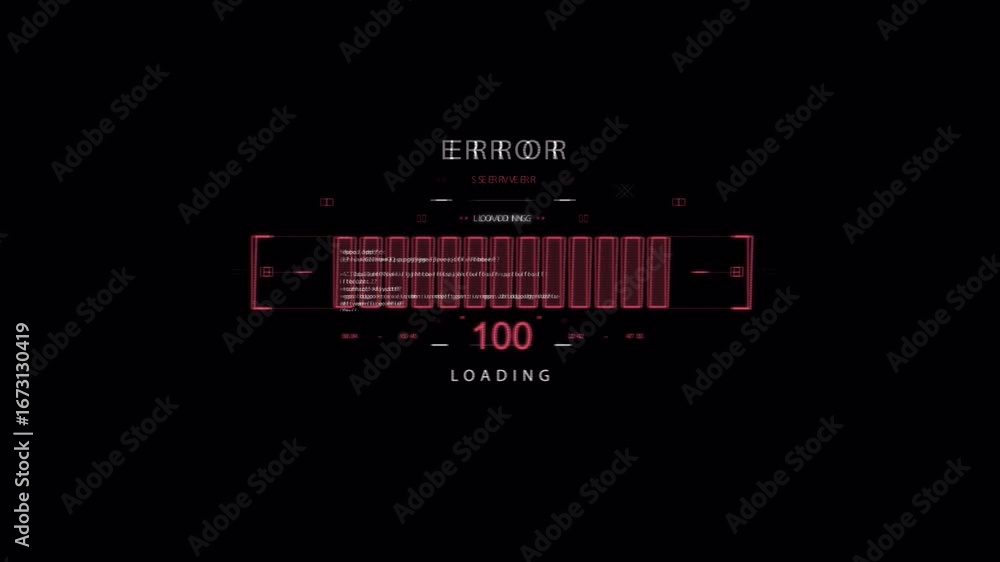Poster cyberpunk loading screen: digital glitch art animation