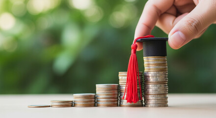 College savings plan education fund financial aid student loan debt graduation concept