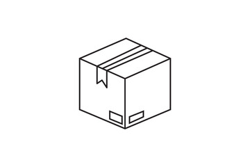 Simple 3d render of a blank cube box on white background