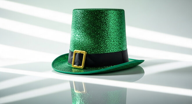 St patrick's day green hat glittery leprechaun hat lucky charm Irish celebration festive fun