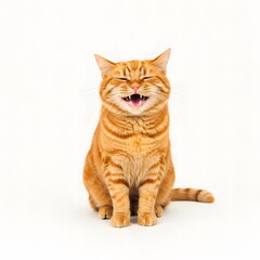 Obraz premium Funny Orange Cat Yawning Photo Download