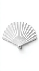 Stunning photo of mockup of a white folding hand fan set apart against a white background.