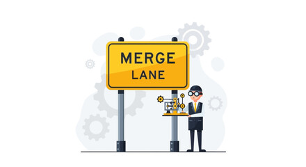Merge Sign Directing a Scientist Towards the Merging Lane of Innovation and Technology