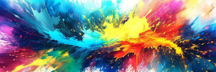 Abstract art colorful watercolor painting of abstract modern art Hand painted brush stroke on white paper texture wallpaper background.