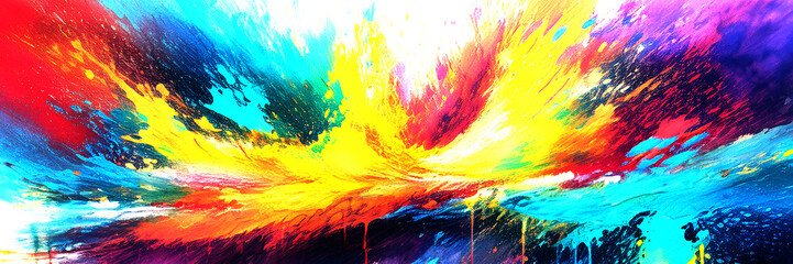 Abstract art colorful watercolor painting of abstract modern art Hand painted brush stroke on white paper texture wallpaper background.