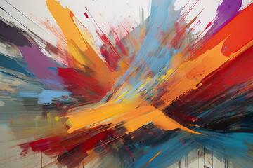 Abstract art colorful watercolor painting of abstract modern art Hand painted brush stroke on white paper texture wallpaper background.