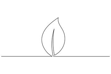 Continuous line drawing leaf vector minimal eco friendly botanical illustration