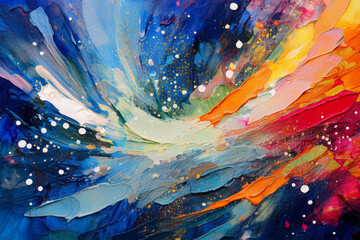 Abstract art colorful watercolor painting of abstract modern art Hand painted brush stroke on white paper texture wallpaper background.