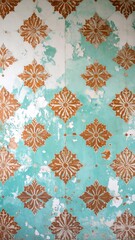 Faded floral pattern on a wall