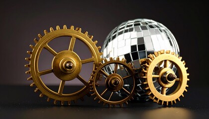 Mechanical Gears and Disco Ball: A Conceptual Image of Interconnected Systems