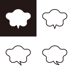 ぐにゃぐにゃの曲線の、丸みのあるシンプルな吹き出しセット