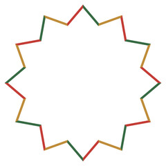 ポップなフレーム、枠、デコレーション素材、クリスマスカラー