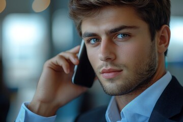Close-up photo of young smiling female student wearing headphones and glasses standing outside in the city and looking away, Generative AI