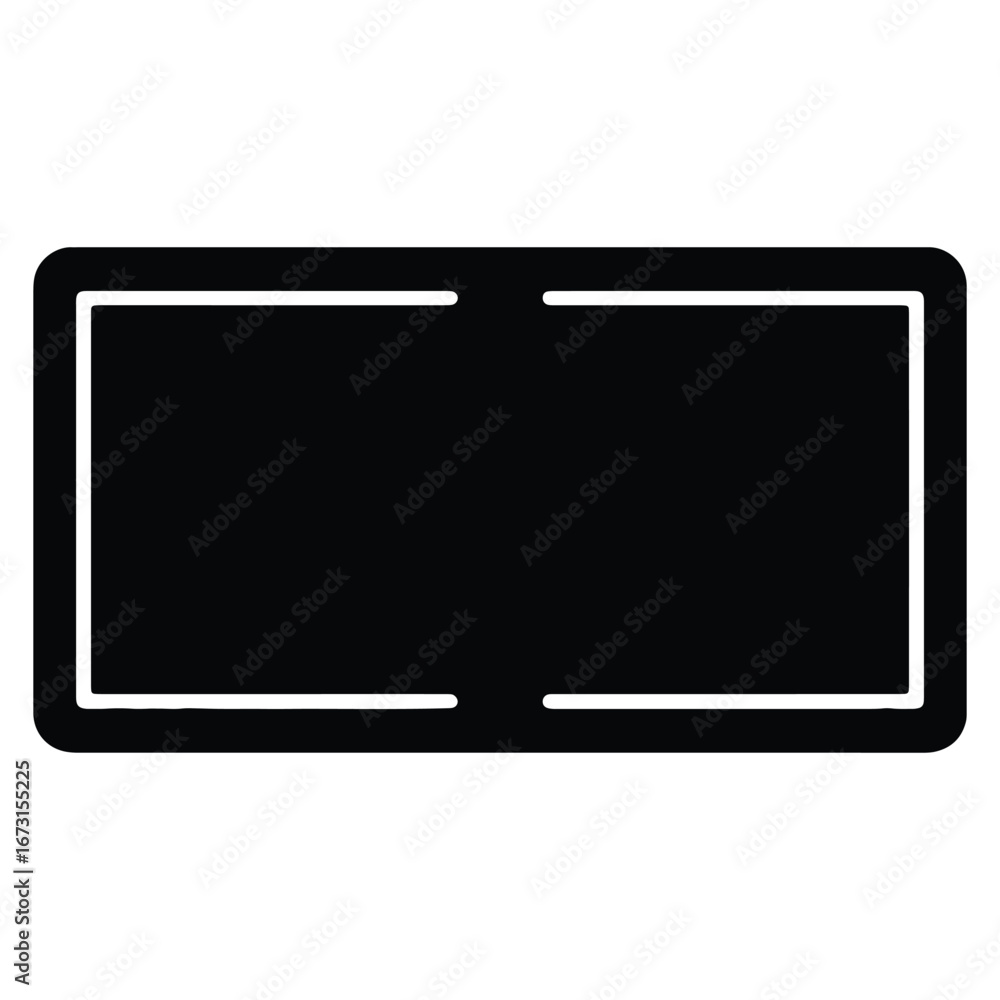 Poster blackboard icon with white outline frame for education and presentations with copy space for text or