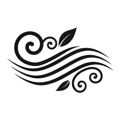 Obraz premium Elegant black swirls and leaves decorative flourish design