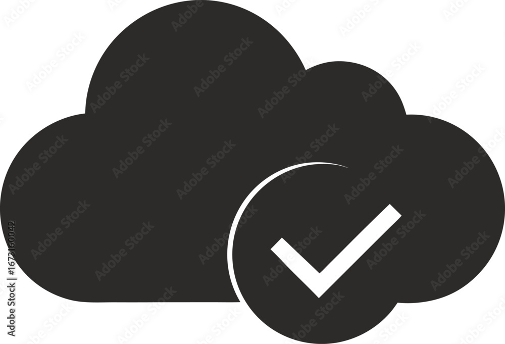 Poster cloud computing with check mark symbol