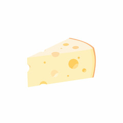 A Delicious Wedge of Swiss Cheese with Distinctive Round Holes.