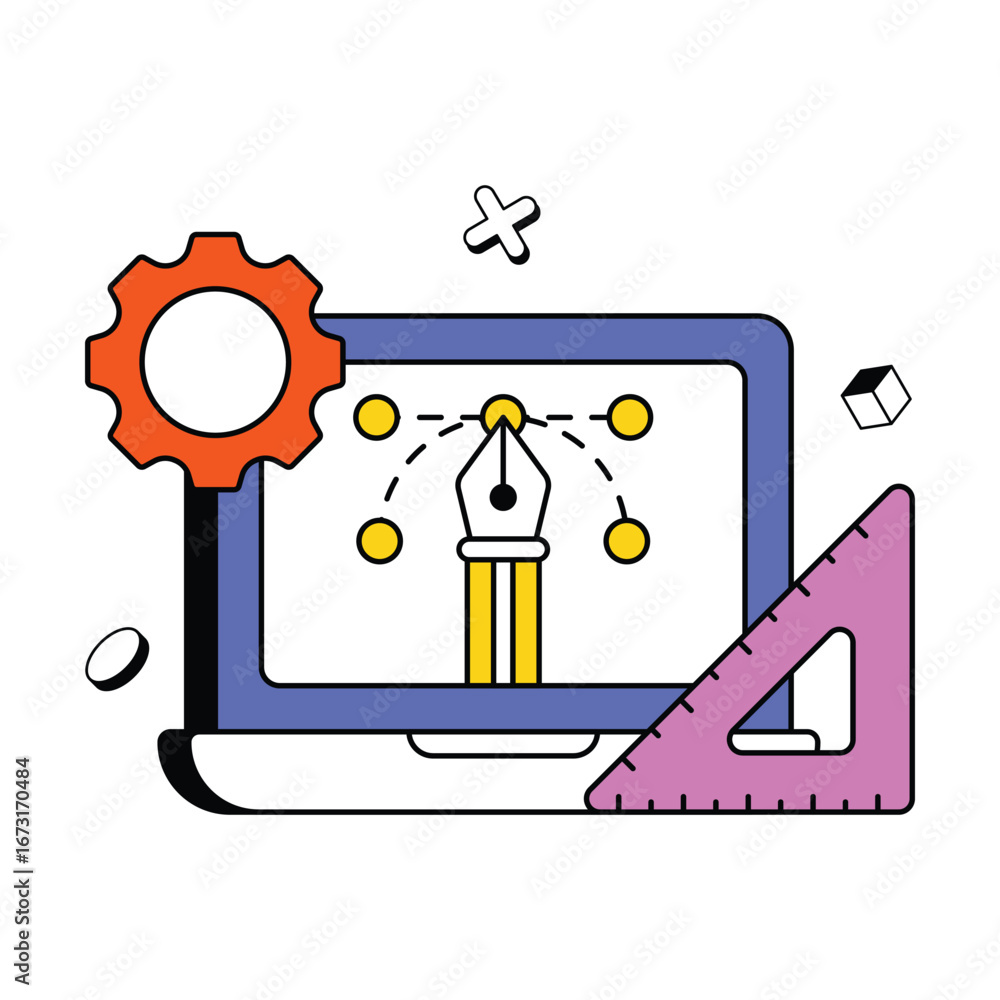 Poster technical design concept vector icon eps 10 file
