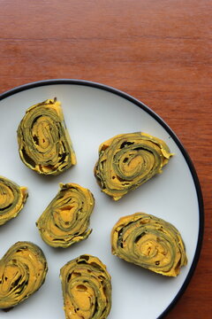 Aluvadi, alu vadi or Patra, Indian dish made with colocasia leaves, traditional Indian snack, especially Maharashtra and Gujarat