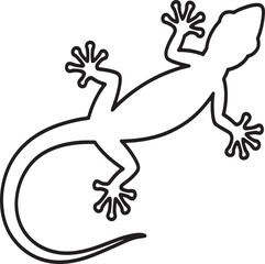 Fototapeta premium Simple Black and White Gecko Outline Illustration for Children's Coloring Books and Educational Resources on Reptiles and Wildlife