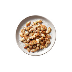Fototapeta premium Roasted Pumpkin Seeds with Salt and Pepper on a Plate