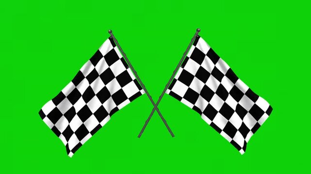 Checkered Racing Flags - Motorsport Finish Line Symbol for Speed, Competition, and Victory