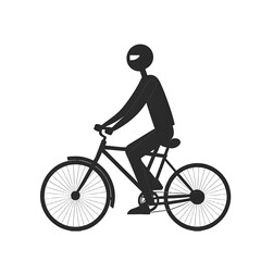 Naklejka premium Cyclist silhouetted riding bicycle, promoting healthy living and active lifestyle with outdoor adventure, perfect for wellness campaigns