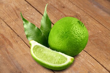 Fresh tasty juicy ripe lime fruits