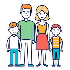 family of four standing together 