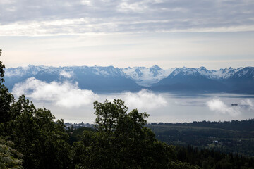 Fog over water in Homer