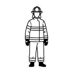 Obraz premium Firefighter in uniform with transparent background
