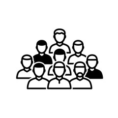 Group of diverse people standing together with transparent background