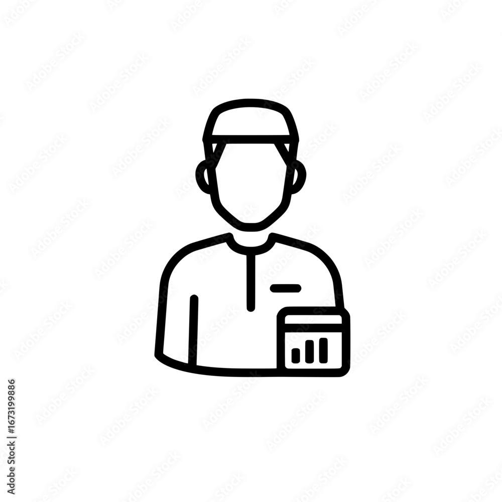 Poster man holding report with transparent background