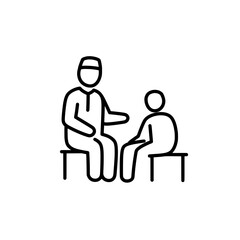 Fototapeta premium Parent and child sitting discussion with transparent background