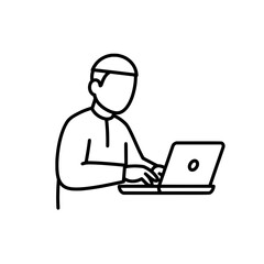 Person working on a laptop