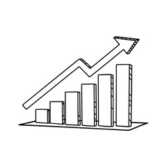 Graph showing increasing trends with an upward arrow, symbolizing growth in a business context