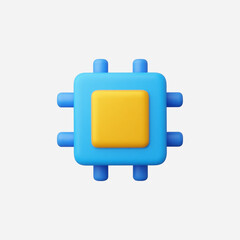 3d Realistic Processor icon vector Illustration