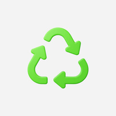 3d Realistic Recycle icon vector Illustration