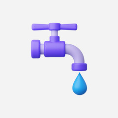 3d Realistic Save water icon vector Illustration