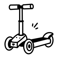 A drawing style icon showing a folding scooter
