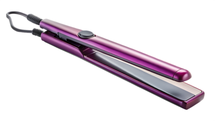 Purple Iridescent Mini Hair Straightener on transparent background