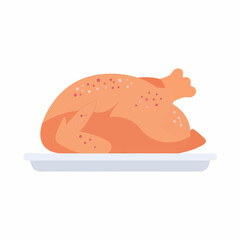 Perfectly Roasted Golden Brown Whole Chicken on a White Serving Platter.