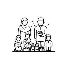 Family of four with transparent background